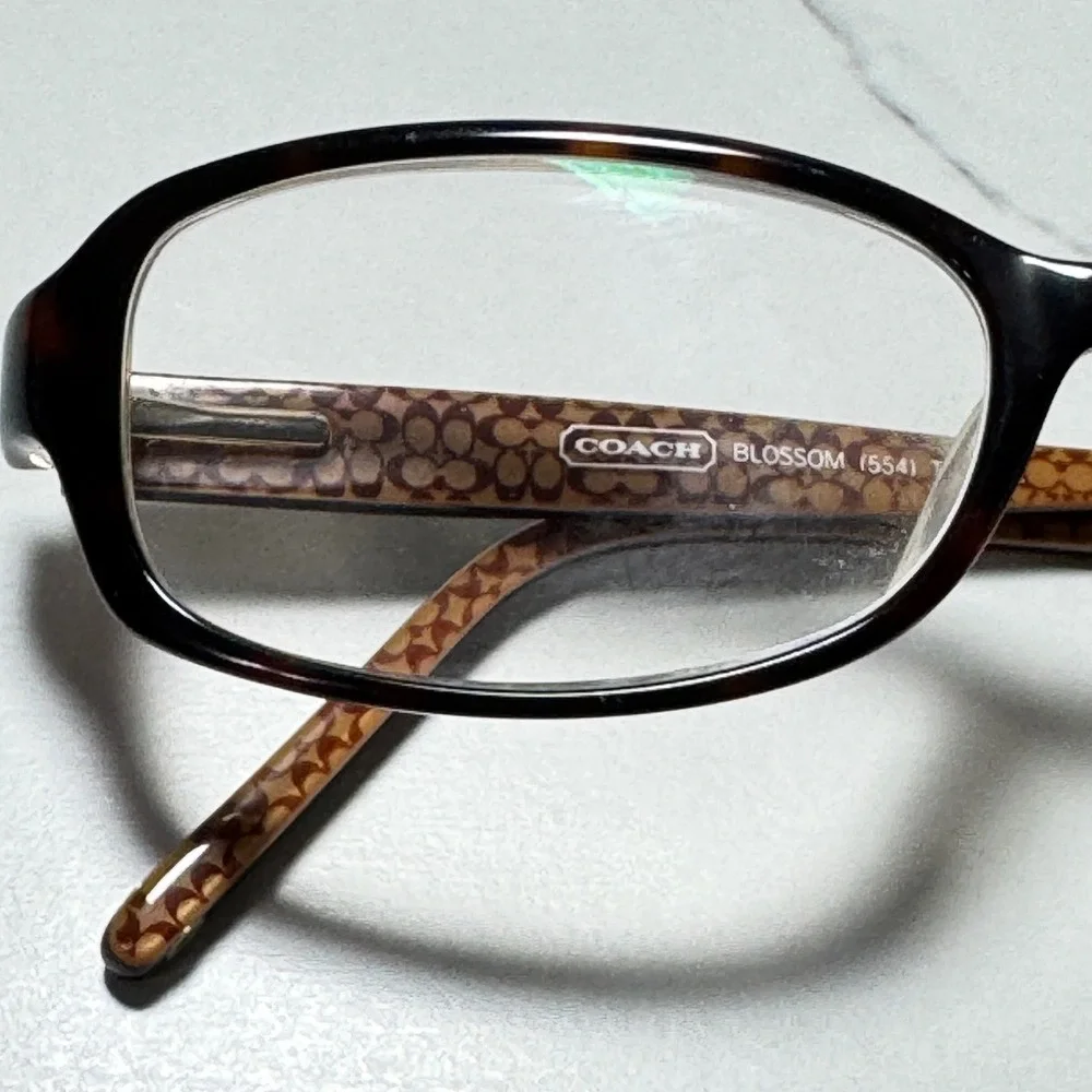 Coach Blossom 554 Tortoise Shell Eyeglass Frames Signature C Pattern 135mm